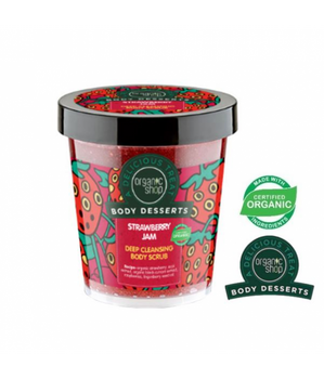 ORGANIC SHOP_Body Desserts Strawberry Jam Deep Cleansing Body Scrub głęboko oczyszczający peeling do ciała o zapachu dżemu truskawkowego 450ml