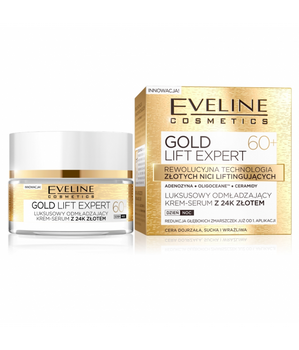 Eveline Cosmetics Gold Lift Expert 60+ luksusowy odmładzający krem-serum z 24k złotem dzień/noc 50ml