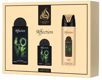 Lattafa Affection Woda Perfumowana 100 ml + Miniatura 20 ml + Dezodorant 200 ml Zestaw