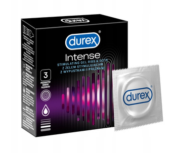 DUREX_Intense prążkowane prezerwatywy z wypustkami i żelem stymulującym 3szt