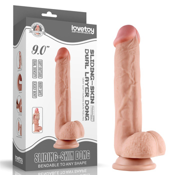Lovetoj Realistyczne Dildo z Dwuwarstwowego Materiału 18 cm