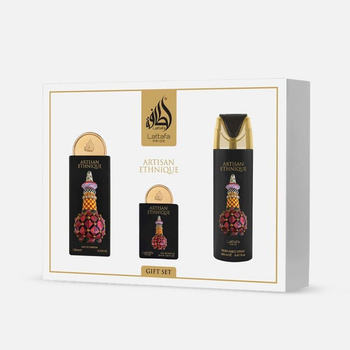 Lattafa Artisan Ethnique Woda Perfumowana 100 ml + EDP 20 ml + Perfumed Spray 200 ml Zestaw