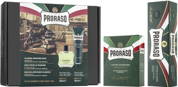 Proraso Green Classic Shaving Duo Woda po Goleniu 100 ml + Krem do Golenia 150 ml Zestaw