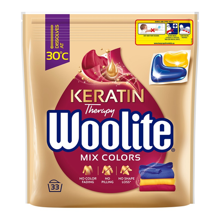 Woolite Keratin Therapy Mix Colors Kapsułki do Prania Ochrona Koloru z Keratyną 33 szt