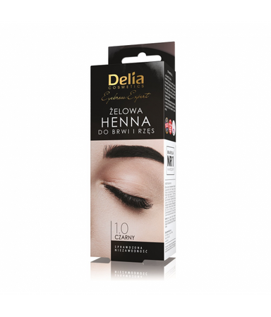 Delia Eyebrow Expert żelowa henna do brwi i rzęs 1.0 Czerń 15ml