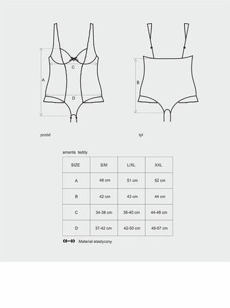 Obsessive Body Erotyczne Siateczka Otwarty Krok Amanta XXL