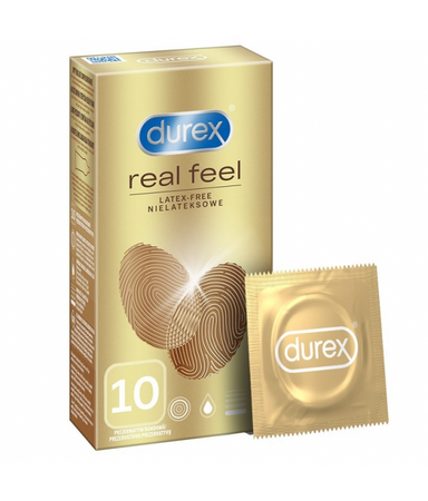 Durex Durex prezerwatywy bez lateksu Real Feel 10 szt bezlateksowe