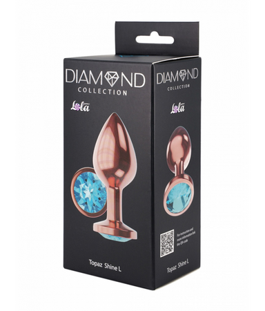 Lola Games Plug-Butt Plug Diamond Topaz Shine L Rose Gold