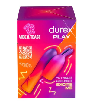 Durex Play 2w1 Vibrate & Tease Wibrator Intymny ze Stymulującą Końcówką