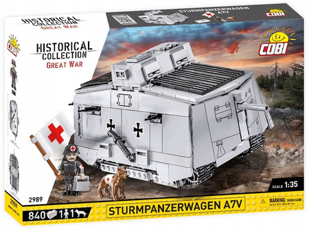 Cobi 2989 Historical Collection Great War Sturmpanzerwagen A7V Czołg Klocki