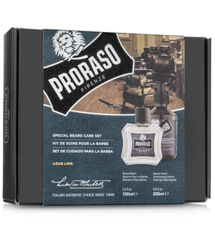 PRORASO Azur Lime Special Beard Care Zestaw do Pielęgnacji Brody, 2 szt