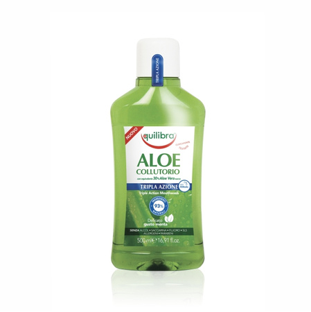 EQUILIBRA Aloe Collutorio Triple Action Mouthwash Płyn do Płukania Jamy Ustnej 500 ml