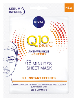 Maseczka do twarzy Nivea Q10 Plus C 10 Minutes Sheet Mask 1 ml
