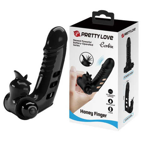 Pretty Love Corbin Black Wibrator na Palec 10 Trybów