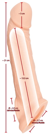 Nature Skin Penis Sleeve Naturalna Nakładka na Penisa i Jądra Wydłużająca + 5 cm