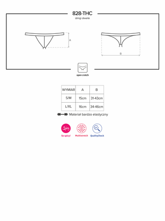 Obsessive Pikantne sex stringi otwarty krok 828-THC-1 L/XL