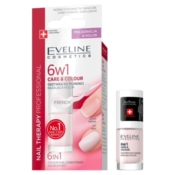 Eveline Cosmetics 6w1 Care&Colour odżywka do paznokci nadająca kolor French 5ml