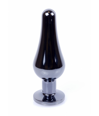 Boss Series Długi stalowy korek plug analny z kryształem 2,7cm różowy