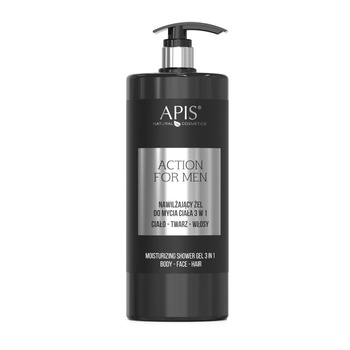 APIS_Action For Men 3in1 nawilżający żel do mycia ciała twarzy i włosów 1000ml