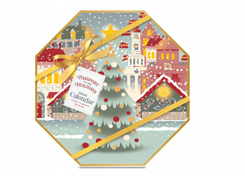 Yankee Candle Passport to the Holidays Kalendarz Adwentowy Wieniec Zestaw 24 Tealightów + Szklany Świecznik