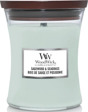 WoodWick Sagewood & Seagrass Świeca Zapachowa 275 g