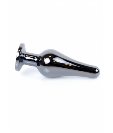 Boss Series Długi stalowy korek plug analny z kryształem 2,7cm różowy