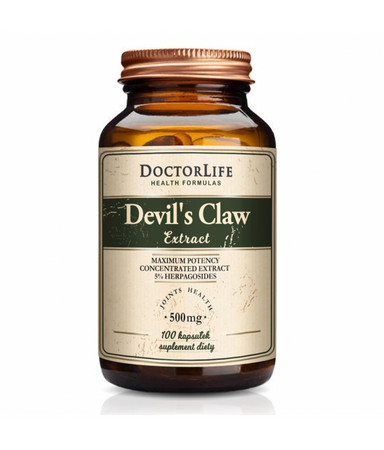 Doctor Life Devil's Claw Extract diabelski szpon czarci pazur 500mg suplement diety 100 kapsułek