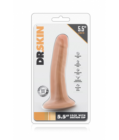 Blush Dildo-DR. SKIN 5.5INCH COCK WITH SUCTION CUP