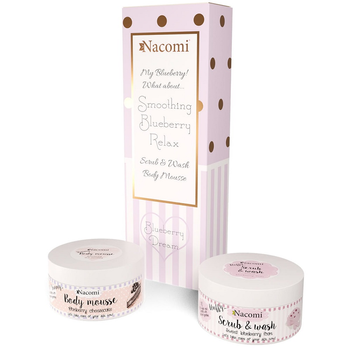 Nacomi Borówkowy Sen zestaw pianka peelingująco-myjąca 100ml + mus do ciała 100ml