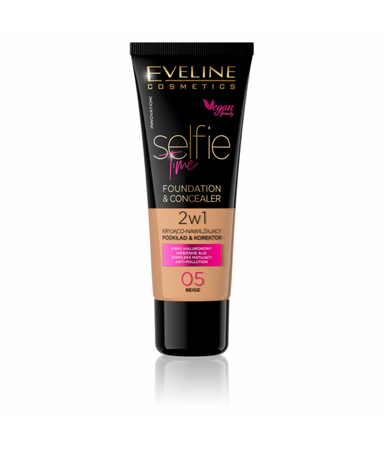 Eveline Cosmetics Selfie Time Foundation & Concealer kryjąco-nawilżający pokład i korektor 05 Beige 30ml