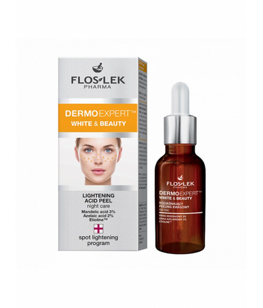 Floslek Dermo Expert White & Beauty rozjaśniający peeling kwasowy na noc 30ml