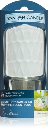 Yankee Candle ScentPlug Starter Dyfuzor Elektryczny do Gniazdka + Wkład Clean Cotton 18,5 ml