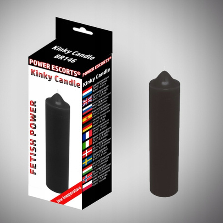 Power Escorts Kinky Candle Black Low Temperature Świeca Niskotemperaturowa 20 cm