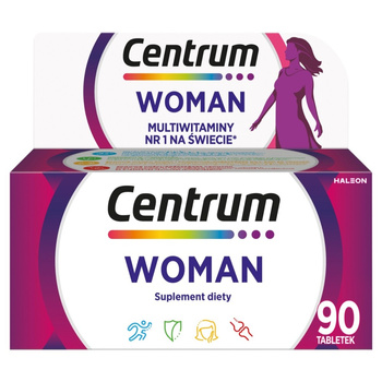 Centrum Woman Witaminy i Minerały dla Kobiet Suplement Diety 90 Tabletek