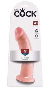 King Cock 9 Realistyczny Zagięty Miękki Sztuczny Penis Dildo 23 cm