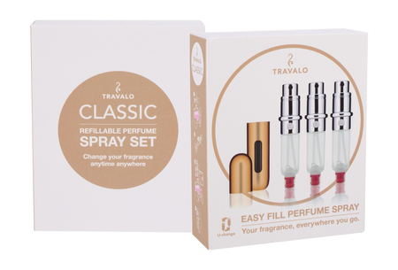 Travalo Classic HD Gold Flakon z Możliwością Napełnienia 3x5 ml