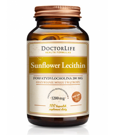 Doctor Life Sunflower Lecithin lecytyna słonecznikowa 1200mg suplement diety 100 kapsułek