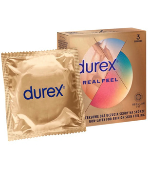 Durex Durex prezerwatywy bez lateksu Real Feel 3 szt bezlateksowe