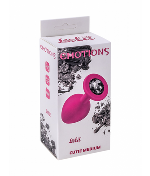 Lola Toys Korek analny silikonowy kolorowy z kamyczkiem 8cm różowy