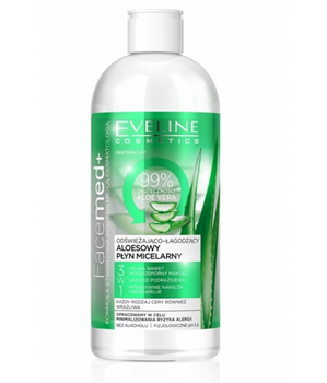 Eveline Cosmetics Facemed+ 3w1 odświeżająco-łagodzący aloesowy płyn micelarny 400ml