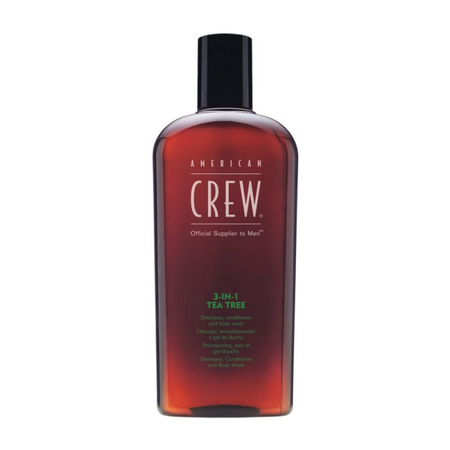 American Crew Official Supplier To Men 3-In-1 Tea Tree Szampon Odżywka i Żel do Kąpieli dla Mężczyzn 450 ml