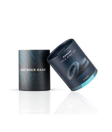 Boners 3-Piece Cock Ring Set - Grey