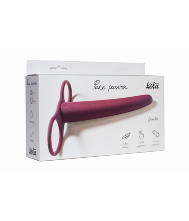 Lola Toys Dildo z pierścieniami do podwójnej penetracji 16cm bordowe