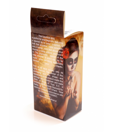 Boss Series Długi stalowy korek plug analny z kryształem 2,7cm różowy