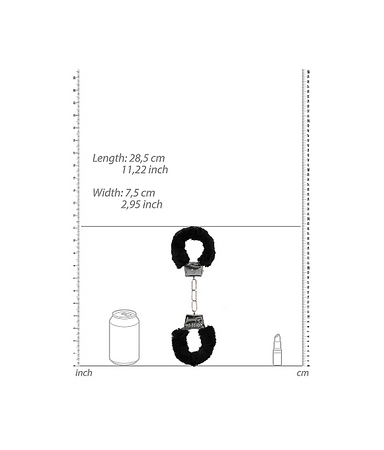 Ouch! Kajdanki erotyczne z futerkiem czarne BDSM bondage