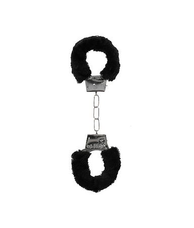 Ouch! Kajdanki erotyczne z futerkiem czarne BDSM bondage