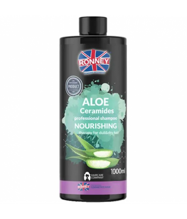 Ronney Aloe Ceramides Professional Shampoo Nourishing nawilżający szampon do włosów suchych i matowych 1000ml