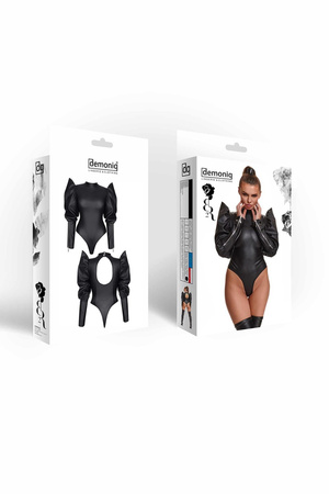 Demoniq Giuditta Body z Czarnej Elastycznej Ekoskóry XXL