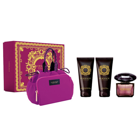 Versace Crystal Noir EDT 90 ml + Balsam 100 ml + Żel 100 ml + Kosmetyczka Zestaw