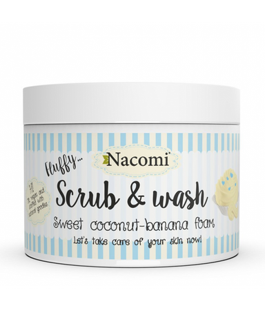 Nacomi Scrub & Wash pianka peelingująco-myjąca Słodka Kokosowo-Bananowa Pianka 180ml